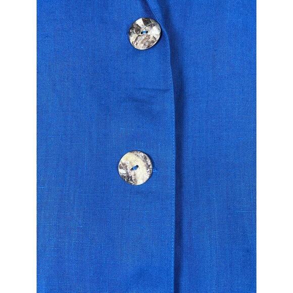 Courtney Washington Women Blue Long 100% Silk Jacket Lagenlook Boho Coastal Med‎ - Picture 5 of 11